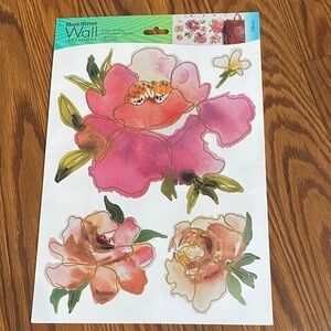 Floral Art Decals - Pink and Green